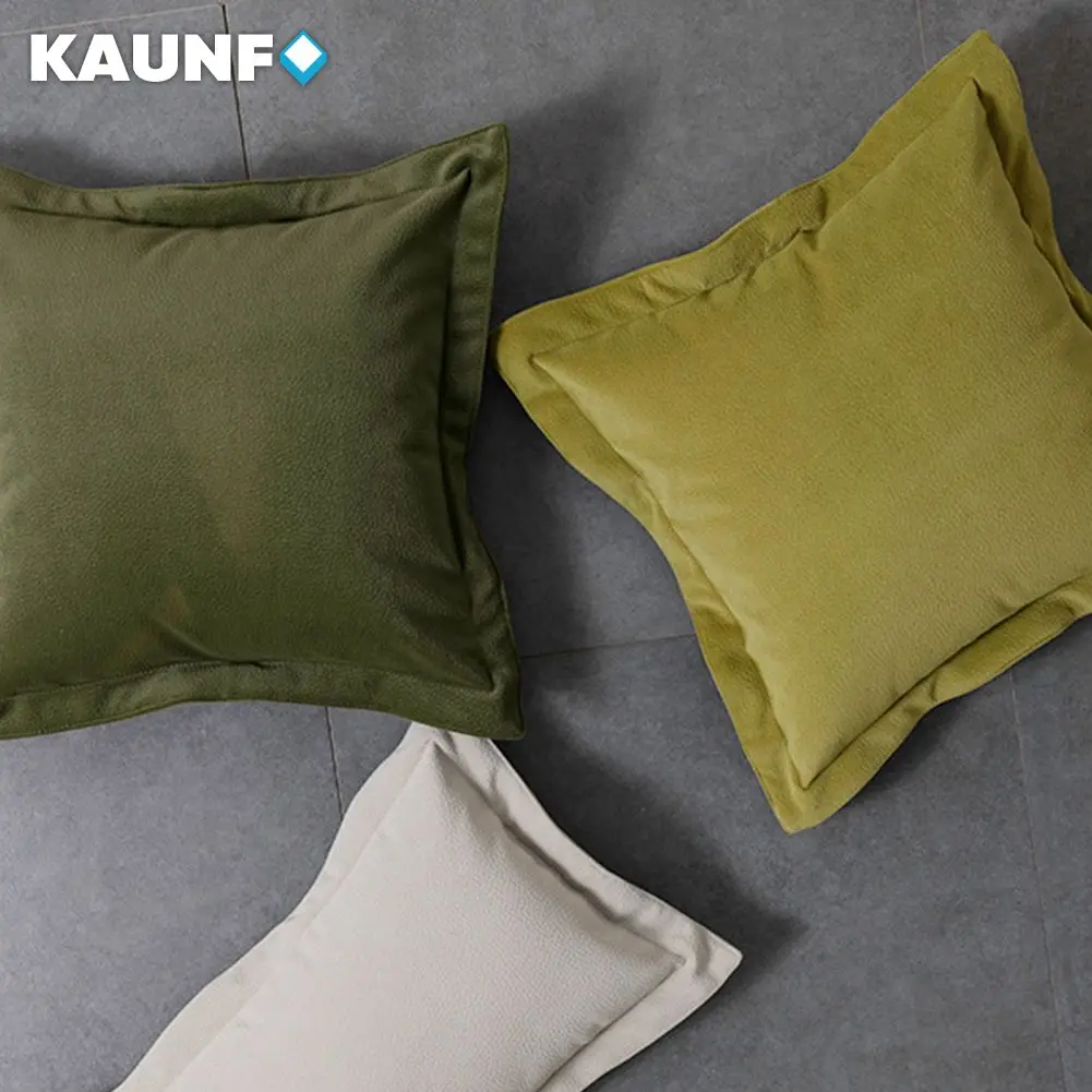 

KAUNFO High Quality Solid Soft Cushion Covers Throw Pillow Cover Pillowcases for Sofa Car Study Home Decor 45x45cm 1PC
