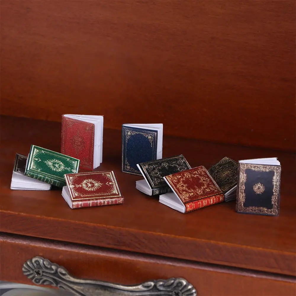 Pretend Play European Style Vintage Retro Notebook Dollhouse Decoration Miniature Mini Books