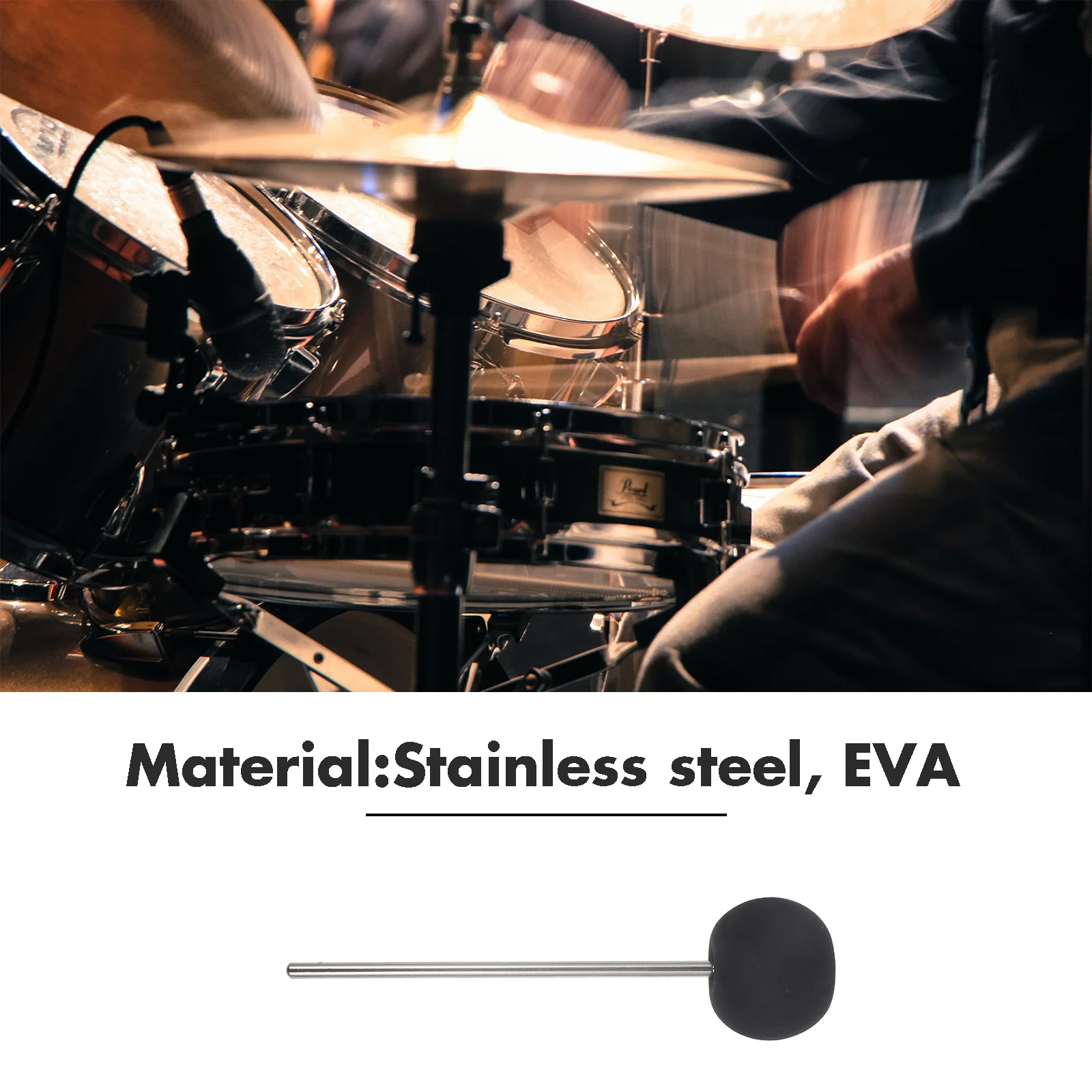 

Drum Pedal Beater Hammer Replacement Stainless Steel Bass Drum Foot Pedal Accessories Portable Stable Efficient Performance