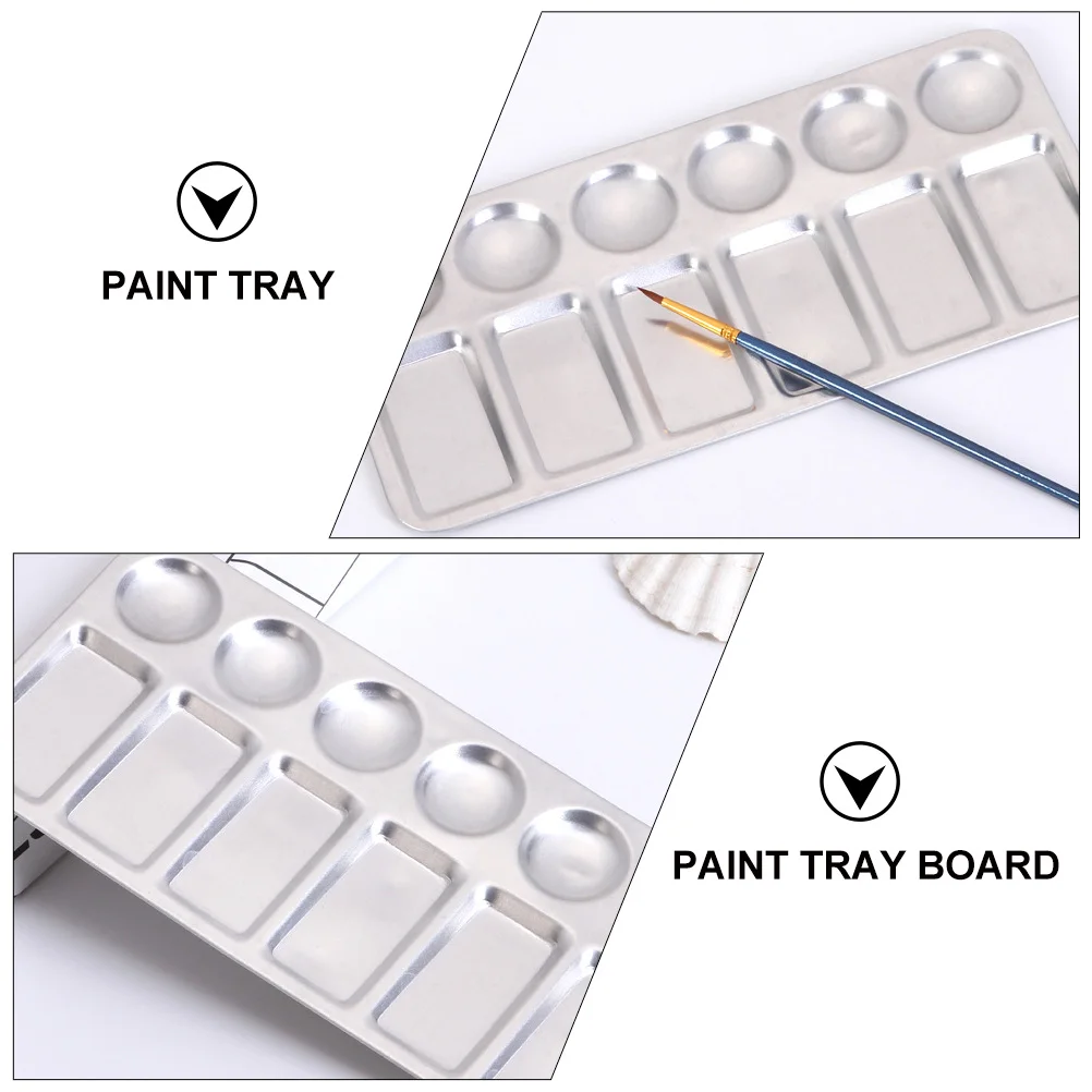 

2pcs Aluminum Paint Tray Board Reusable Durable Sturdy for Kids Art Party Cupcake Decorating Painting Crafts Student Use Color