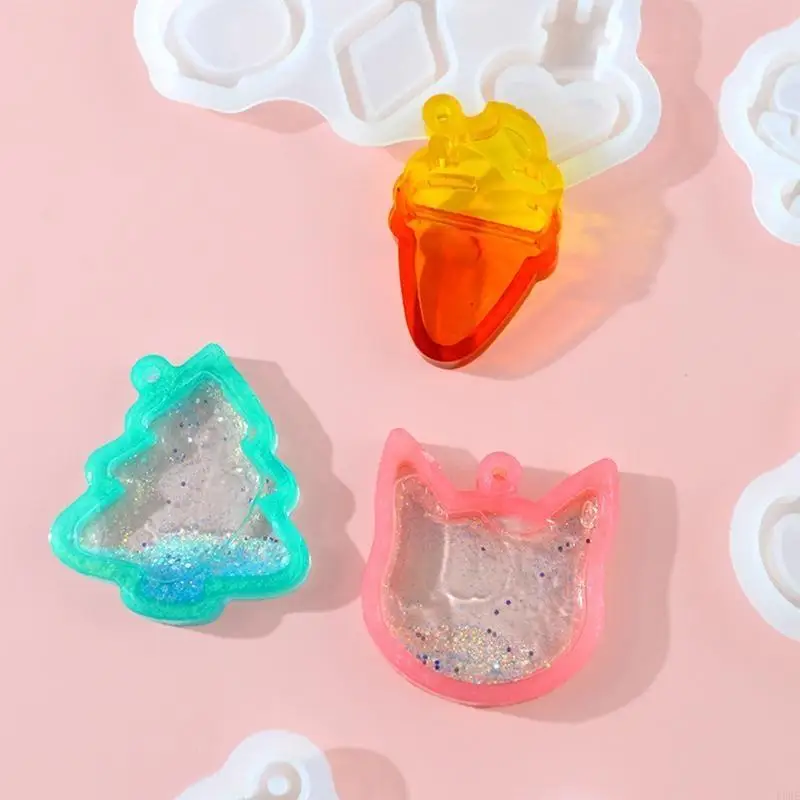 

Pendant Molds Keychain Jewelry Mould Silicone Crafting Keychain Moulds 5 Styles L5BE