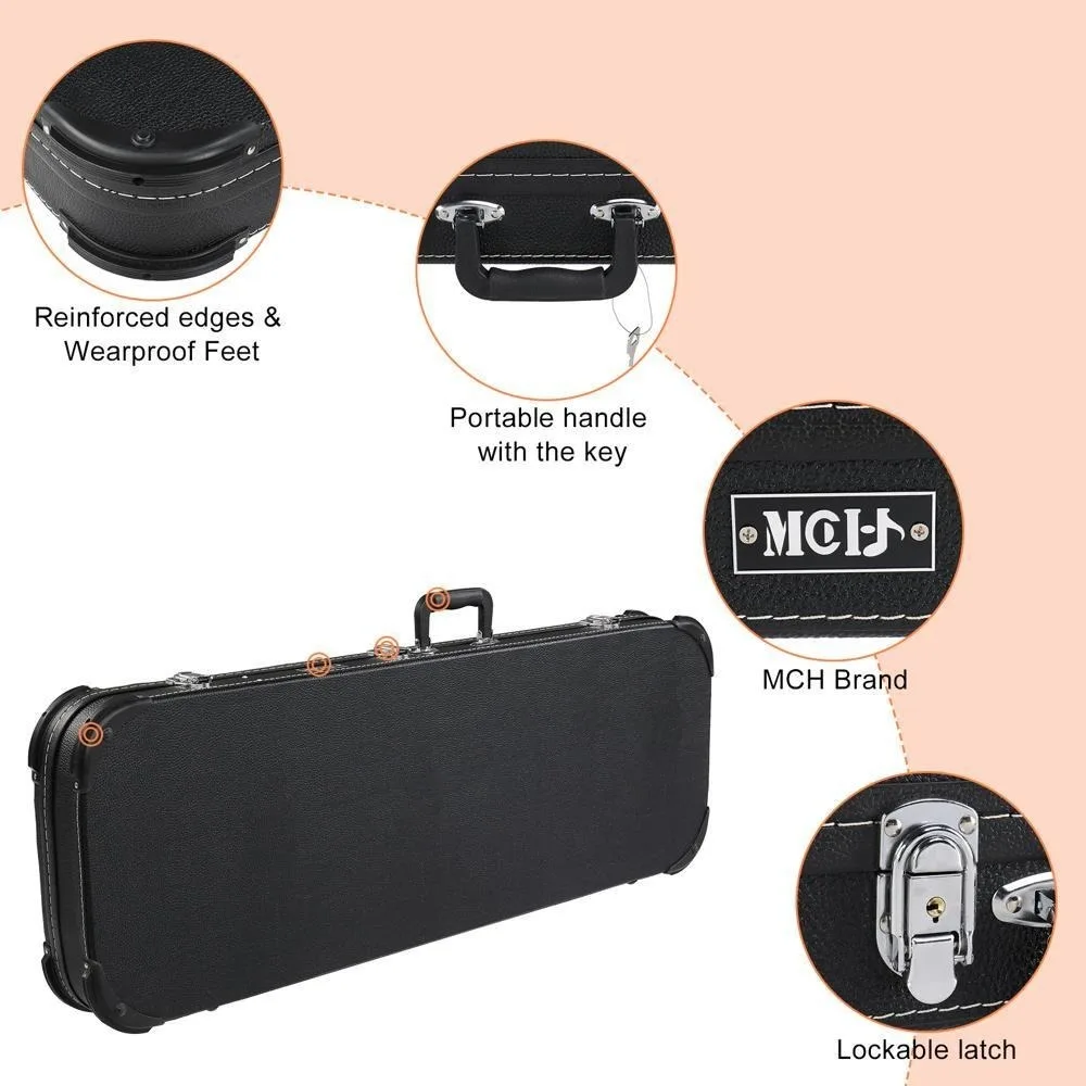 حافظات خشبية ذات غلاف صلب للقيثارات الكهربائية القياسية، تناسب طراز GST GTL 170