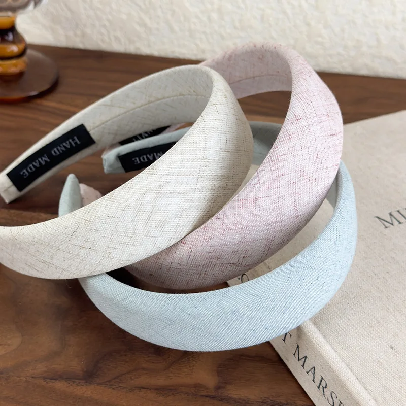 

Spring/summer Diamond-shaped Lattice Headbands Solid Color Sweet Wide Hair Band Woman Elegant Hair Hoop Female Fashion Headdress