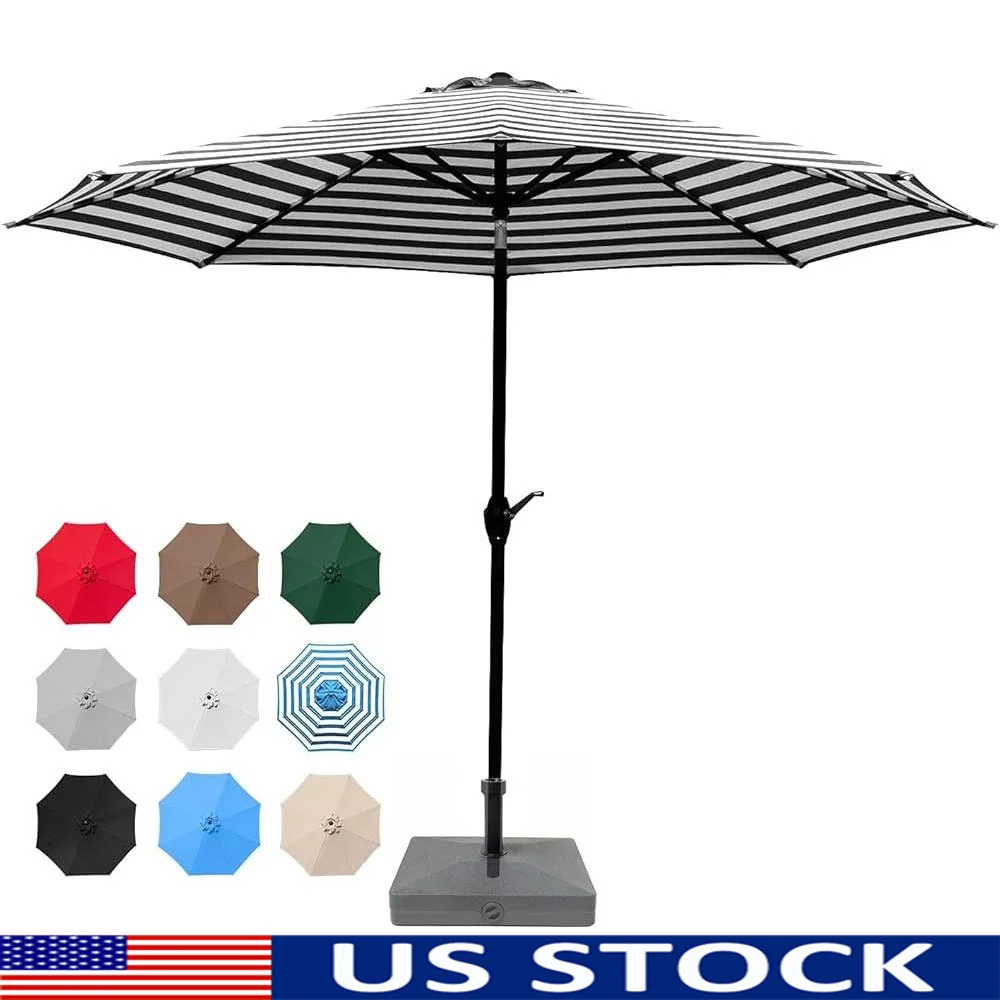 

9FT Patio Umbrella Outdoor Market Table Umbrella with Crank Tilt Adjustable Height Water Resistant Garden Lawn Backyard Shade