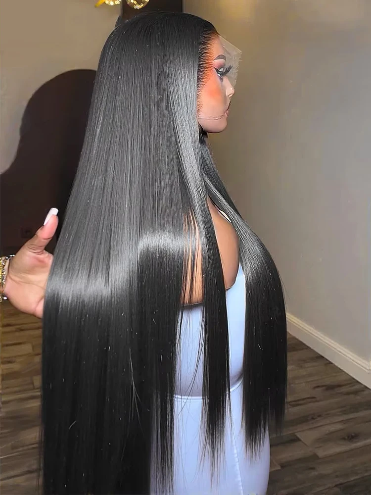 

300% Костные Прямые Парики Человеческих Волос 13x4 13x6 Прозрачный Hd Парик Фронта Шнурка Бразильский 40 46 Дюймов 360 Парики Фронта Шнурка Для Женщин