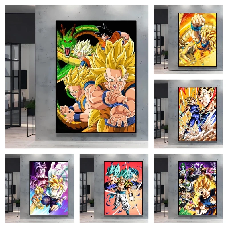 

Cool Dragon Ball Super Saiyan Goku Anime Decorative Painting with A Unique Design and Bright Colors Create Exclusive Anime Space