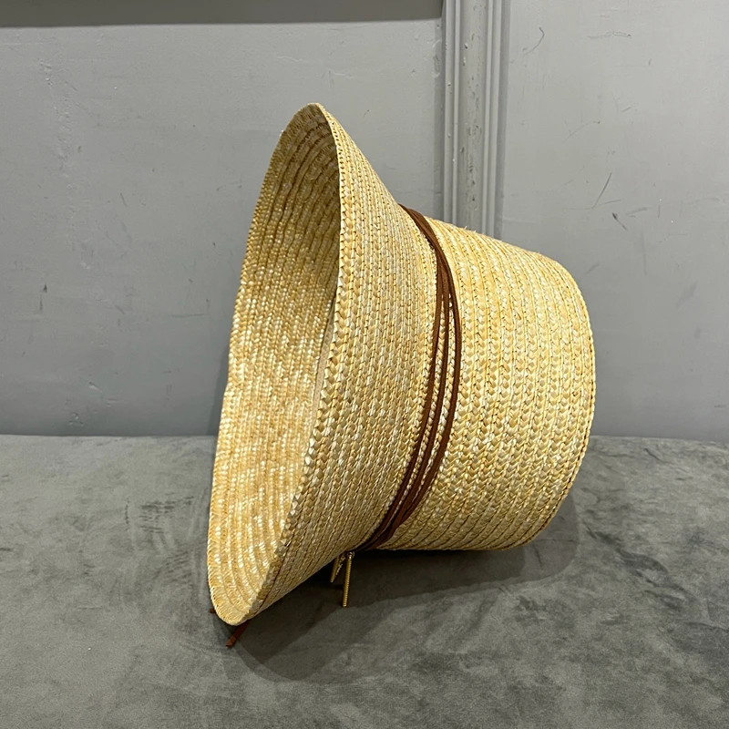 RB Straw bucket Hat for women Retro Elegant outing  along Straw Hat Basin Hat Sun Protection Sun hat in beach