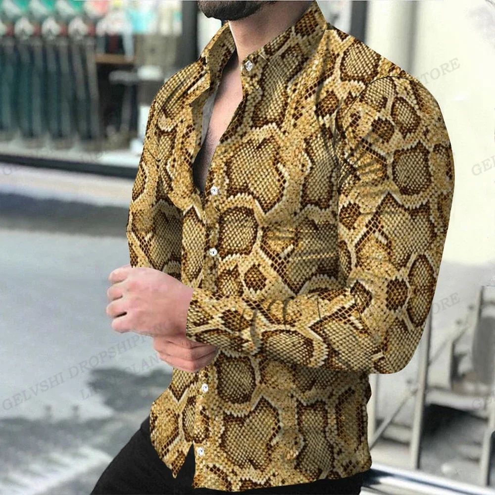 Lange Mouw Hawaii Shirts Mannen Mode Shirt Luxe Europese Stijl Blouse Gouden Strand Blouse Mannen Kleding Roeping Hemd Man