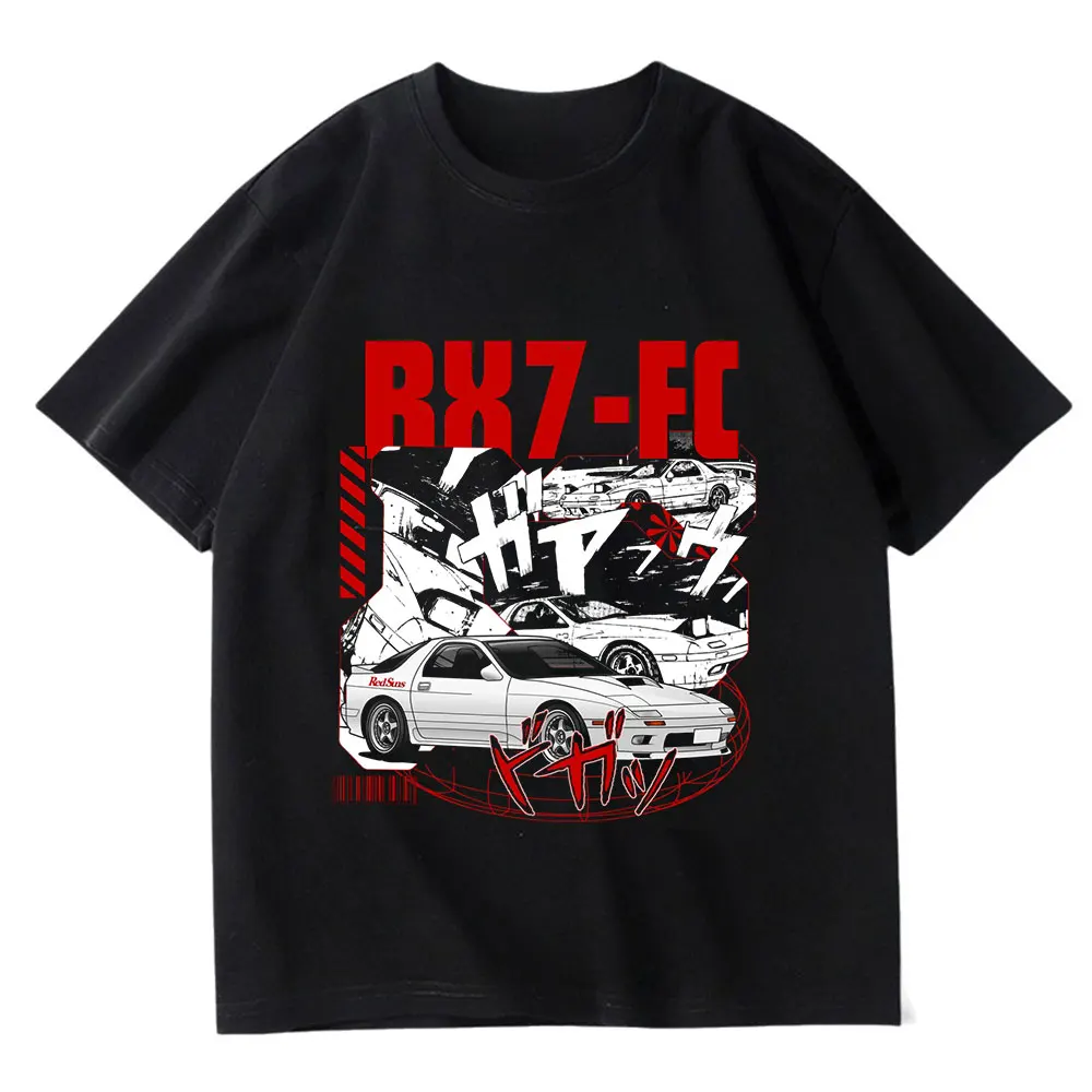 

RX7 FC 0126 Initial D - Retro Mountain Drift Racing Manga Gift T shirt Street Racer Anime print Graphic clothes All size Tops