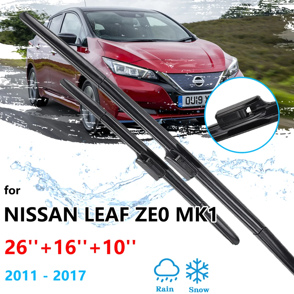 For Nissan Leaf ZE0 MK1 2011~2017 Winter Front Rear Kit Wiper Blades Back of Window Brushes Cleaning Car Accessories Hatchback