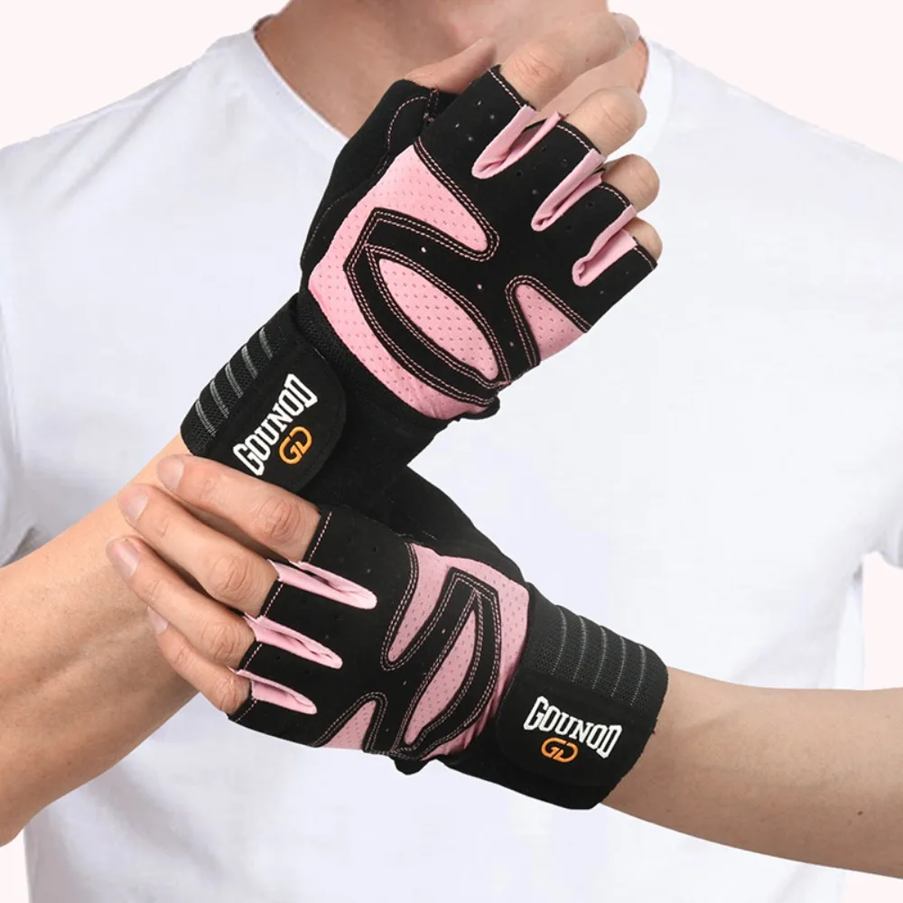 Breathable Weight Lifting Gloves Curved Open Back Non-Slip Cycling Motorcycle Gloves Shockproof Wearproof