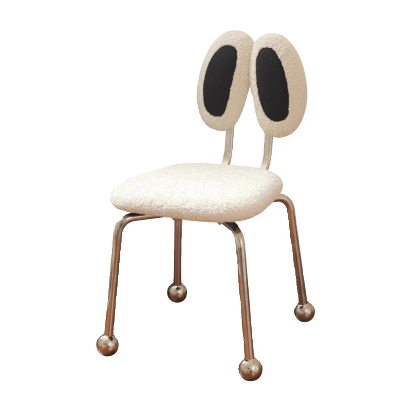 

Medieval Crab Chair Designer Bedroom Rotatable Makeup Cute Children's Cartoon Lamb Fleece Dining Chair