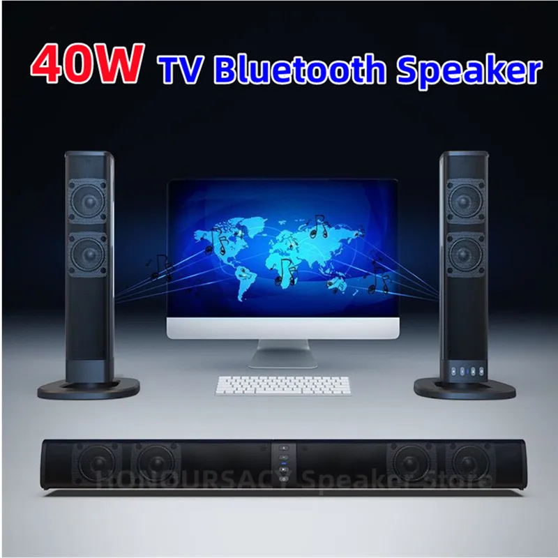 40WTV Soundbar Wireless Bluetooth Speakers Separated Column Home Theater Subwoofer with Fm Radio TF AUX for Computer TV boom box