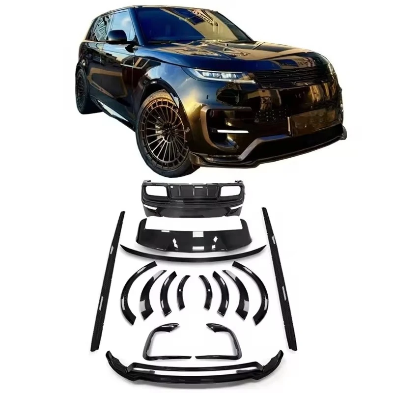 PU Style Dry Carbon Fiber Front Lip Side Skirt Rear Diffuser Roof Spoiler Rear Bumper for Range Rover Sport L461
