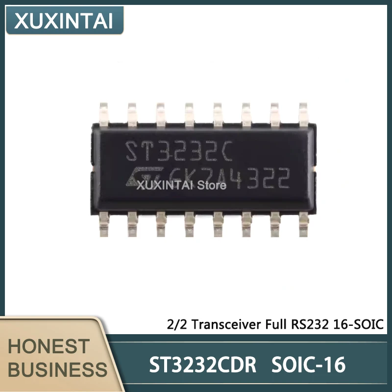 10Pcs/Lot  New Original  ST3232CDR  ST3232BDR ST3232  2/2 Transceiver Full RS232 16-SOIC