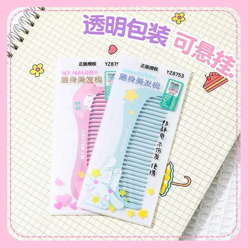 Y2k Sanrio Hello Kitty Anime Kawaii Ins Hair Comb Cute Cartoon Pochacco Kuromi Hair Student Smooth Cleaner Gifts for Kids