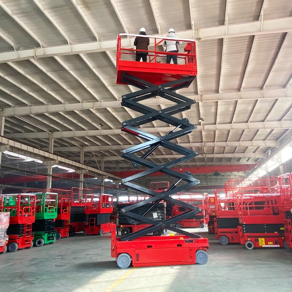 10m 12m hydraulic scissor lift work platform sissor lift light weight man lift