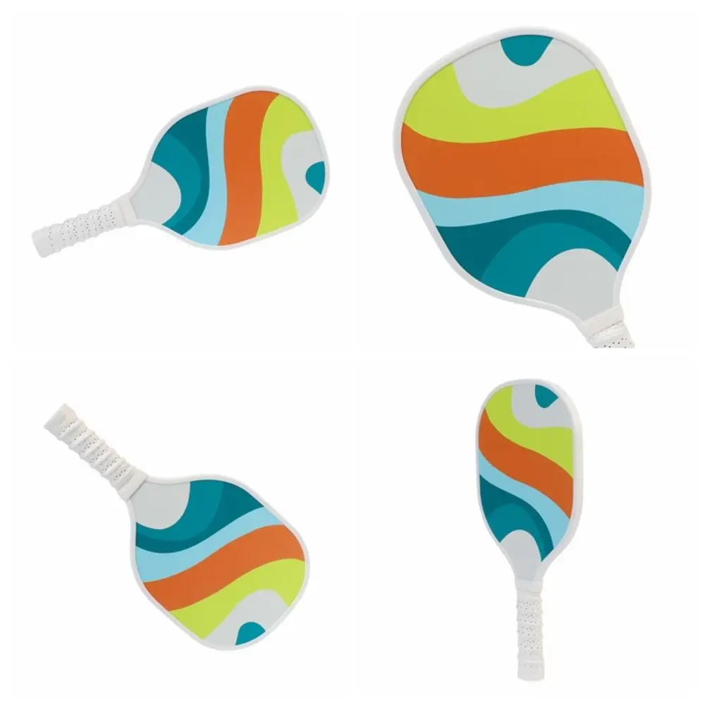 Wooden Pickleball Paddles Non-Slip Ribbed Handle Pickle Ball Racket Single Racket Lightweight Pickleball Training Equipment