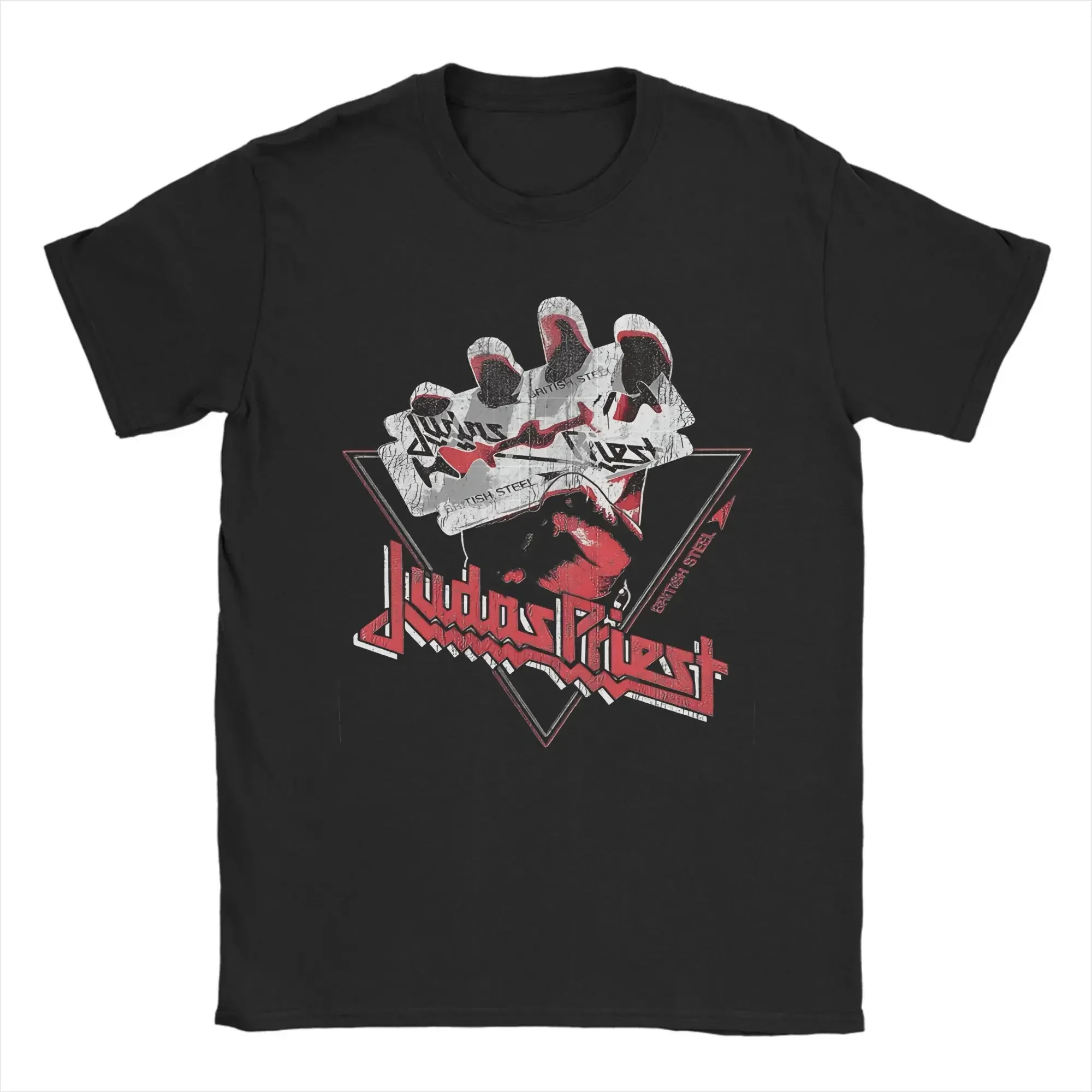Band Judas Priest Men T Shirt  Vintage Tee Shirt Short Sleeve O Neck T-Shirt Pure Cotton Party Clothes