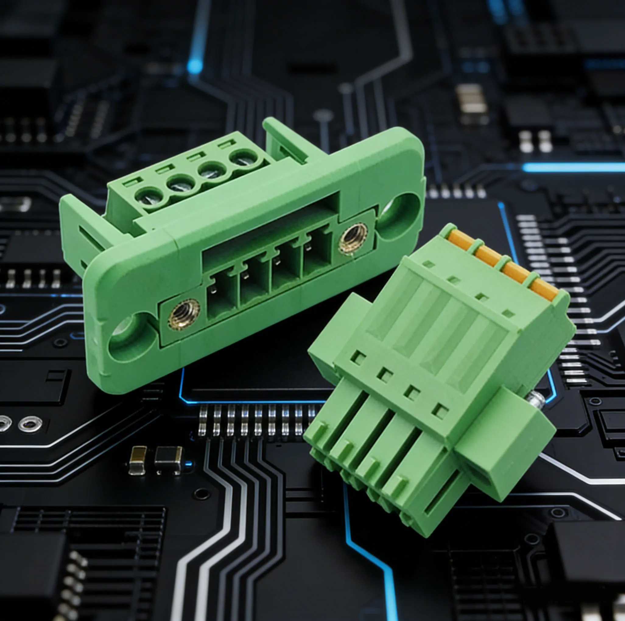 1Set KF2EDGWC/15EDGWC+KDM+PM 3.81mm Solderless Through Wall Connector Spring Loaded Plug with Flange Fixing Frame