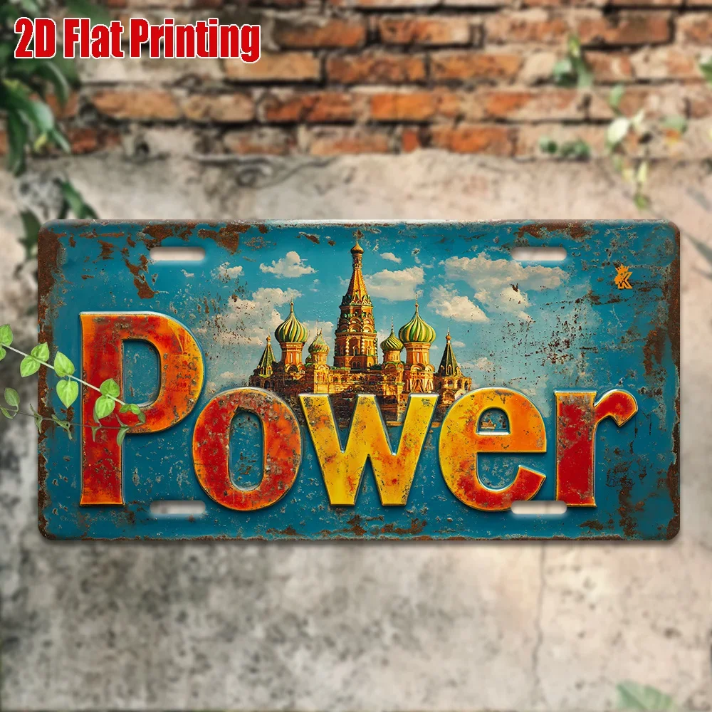 2D Flat, [], 2D Flat Printing, 1pc, Vintage Metal Sign, for Decorationg Only, Outdoor Wall Art (11.8