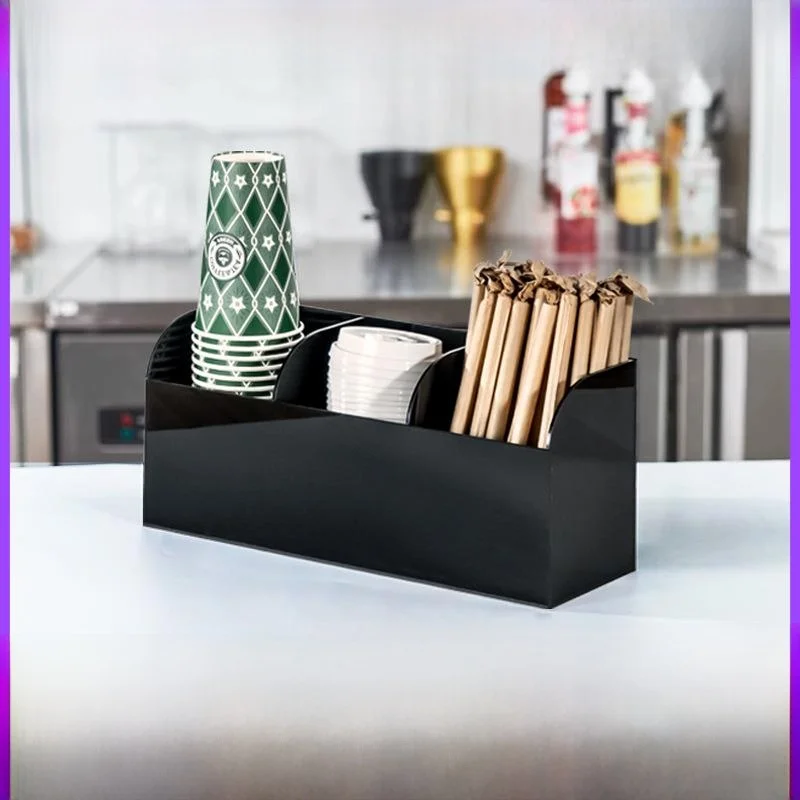 2024 New Acrylic Paper Cup Holder Kitchen Bamboo Stick Storage Simple Style Paper Cup Straw Box Chopsticks Organizer