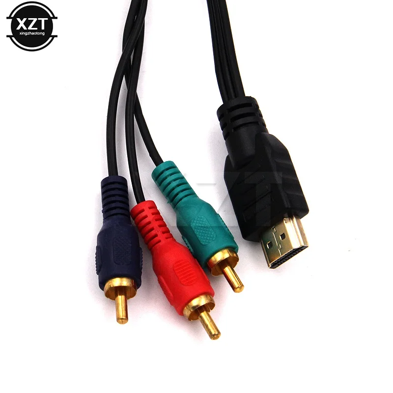 3ft 1m HDMI-compatible Male to 3 RCA Video Audio AV Adapter Cable 3RCA Stereo Converter Component for TV Set-Box DV DVD PC