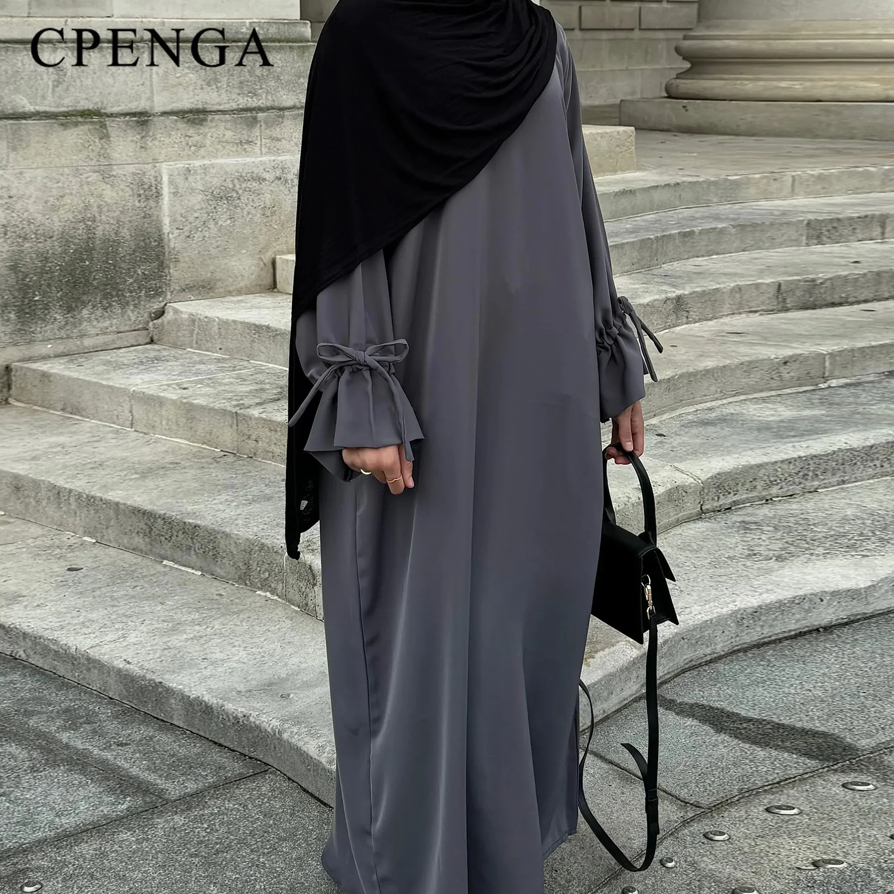 islamic dress for women Muslim Lace Sleeve Modest Robe Dress with Hijab Scarf Brand Name Islamic Women Hijab Abaya Muslim