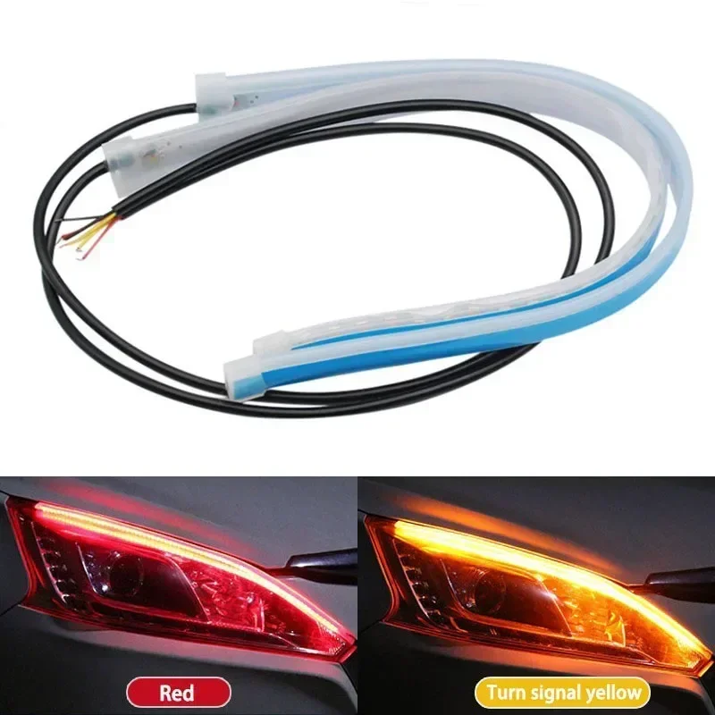 2Pcs 12V Led Guide Streifen Scheinwerfer für Auto Tagfahrlicht Blinker Birne DRL Sequentielle Switchback 30cm/45cm/60cm