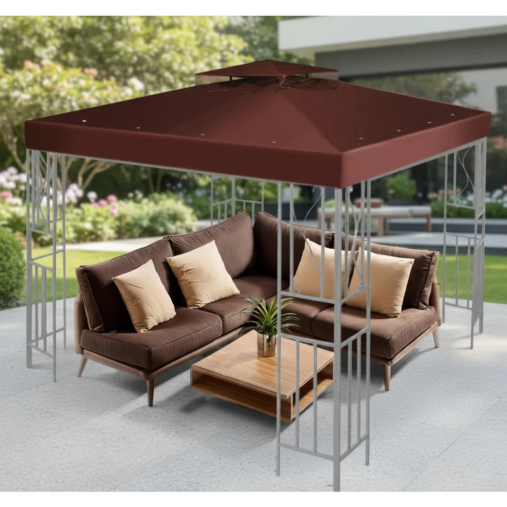 

12x12 Ft Double Tier Gazebo Canopy Cover - UV30+ Waterproof Sunshade for Outdoor Patio Garden Pavilion