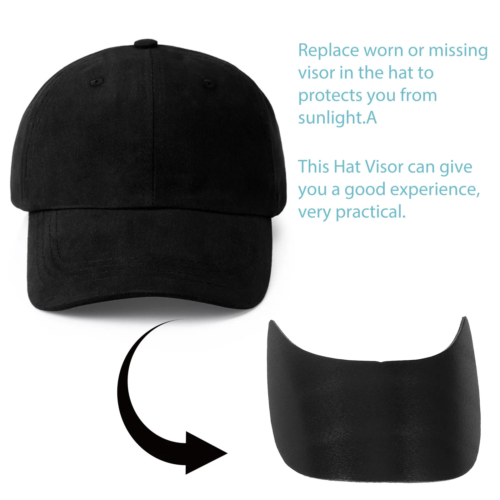 4Pcs Adjustable Hat Visor Insert for Duckbill Cap Baseball Hat Sun Visor Replacement Plastic Brim Uv Protection Lightproof