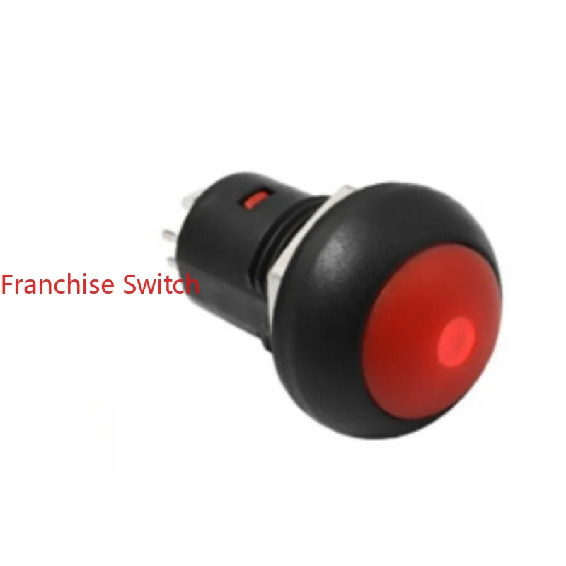 

10PCS 12MM self-locking button IP67 waterproof switch PB12A red light