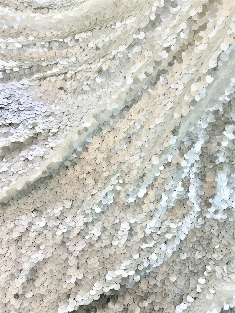 

Heavy-duty full-sequin embroidered stretch mesh fabric for dresses, party gowns, dance costumes, DIY sewing fabric