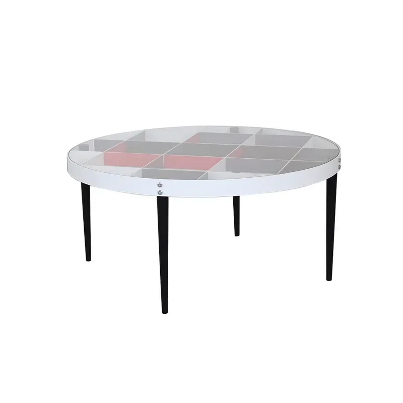 Italian light luxury round niche designer tempered glass coffee table