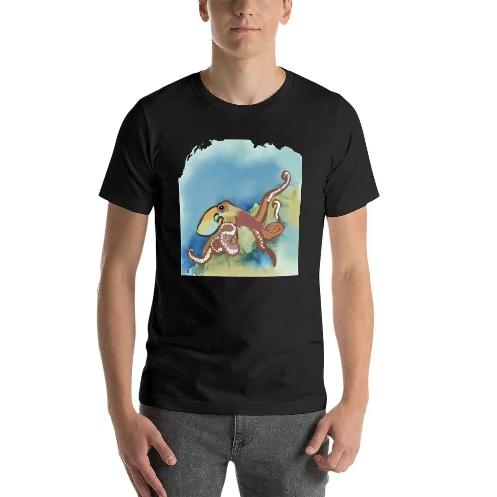 Octopus T-shirt kawaii clothes customs boys whites mens funny t shirts image 4