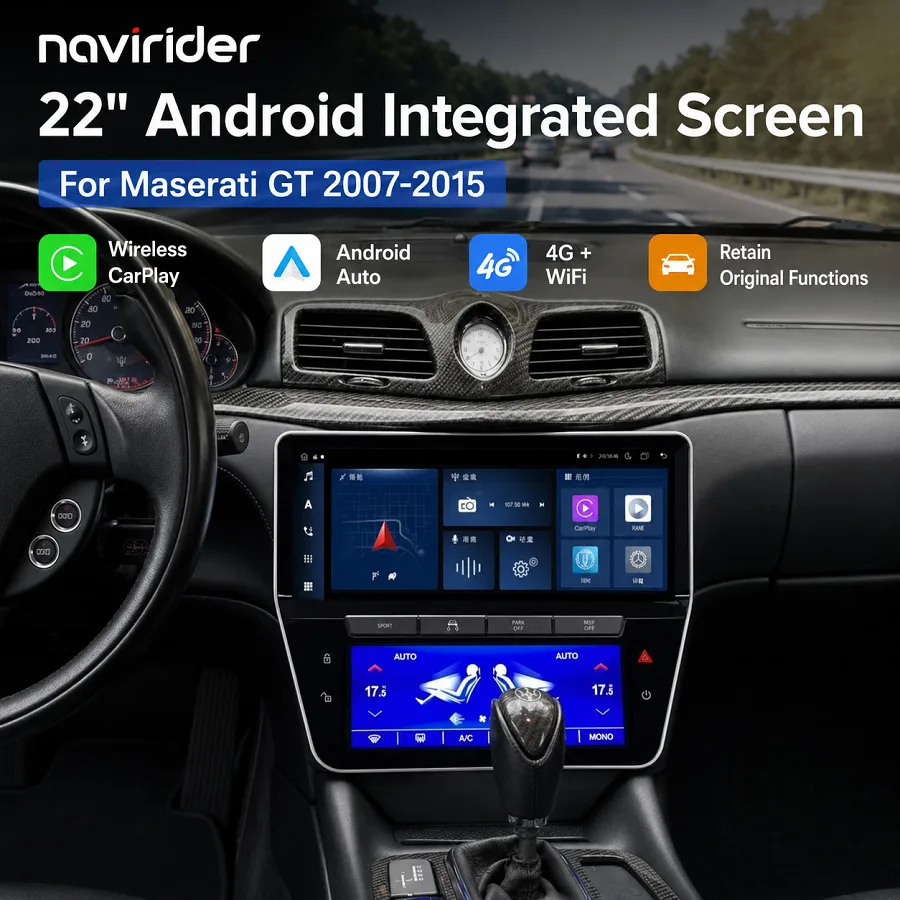 

22 Inch Curved Android Car Radio For Maserati GT 2007-2015 CarPlay Android Auto Navigation Multimedia Stereo Head Unit 4G WiFi