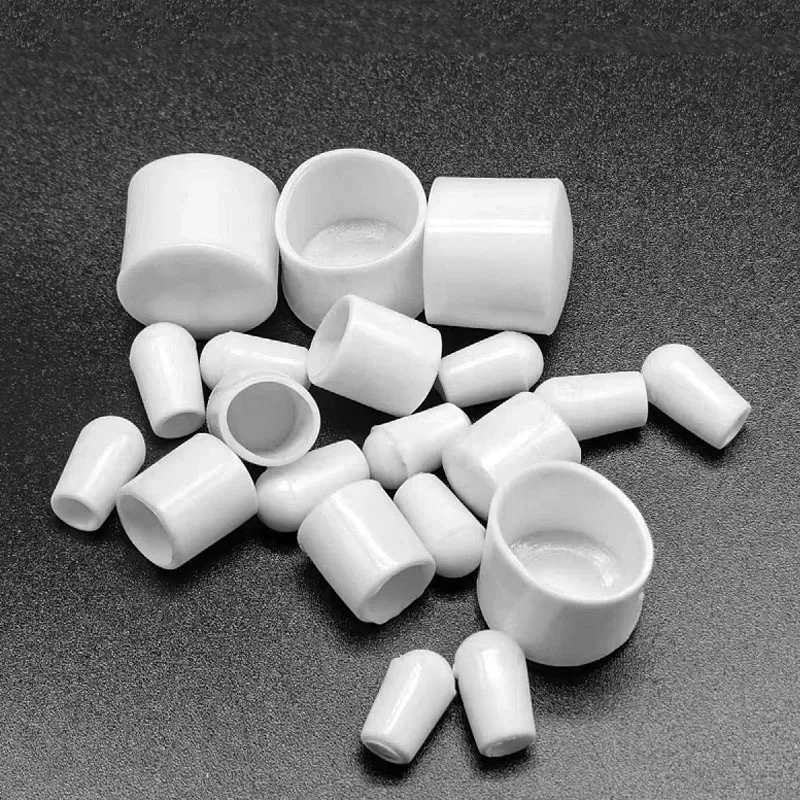 PVC Round End Cap Cover Screw Thread Protector Cover Rubber Caps Coat hanger Wire Steel Pipe Protective Sleeve
