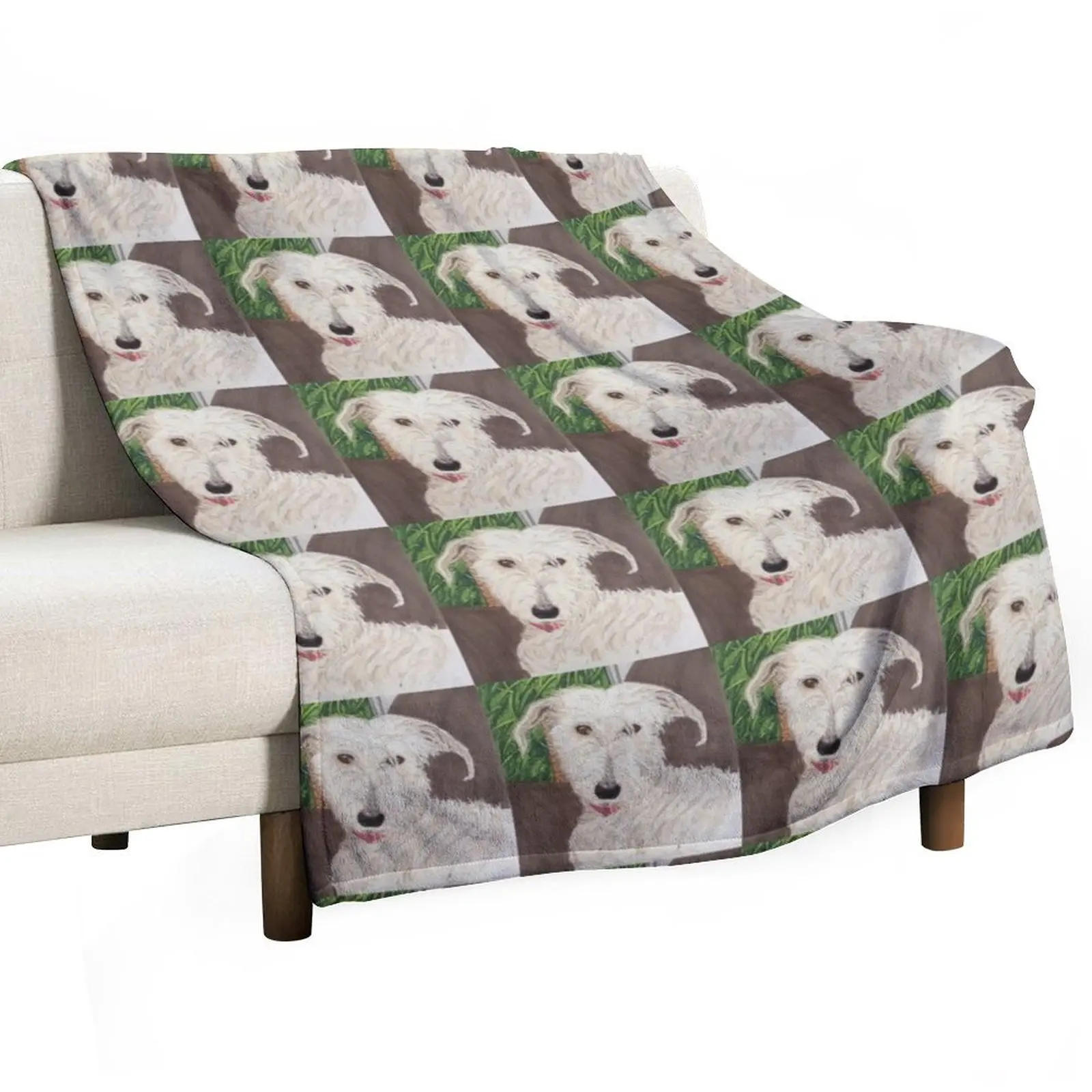 

Scruffy Lurcher Throw Blanket Beach Bed Winter beds Flannel Blankets