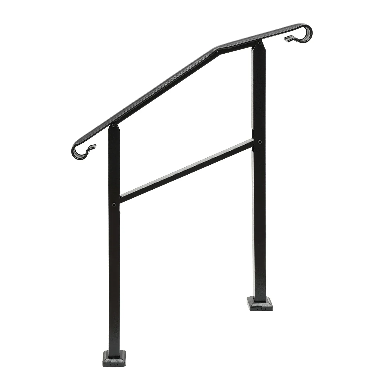 3-ступенчатая лестница с перилами, тип лестницы 400 кг, несущая 98*96 см для улицы, темно-коричневый/черный