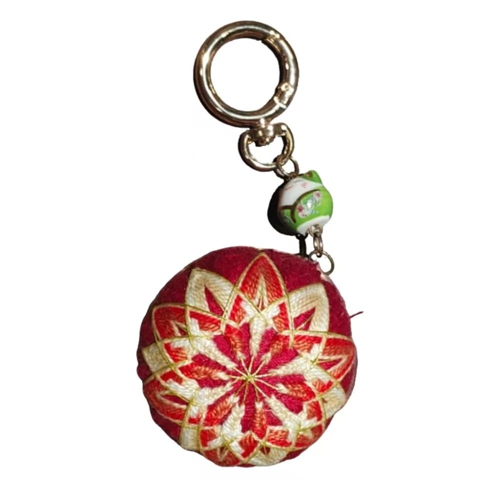 

Christmas gifts Festive Luxury Temari Ball Keychain - Exquisite Silk Embroidery Art Ideal Corporate Christmas Gift