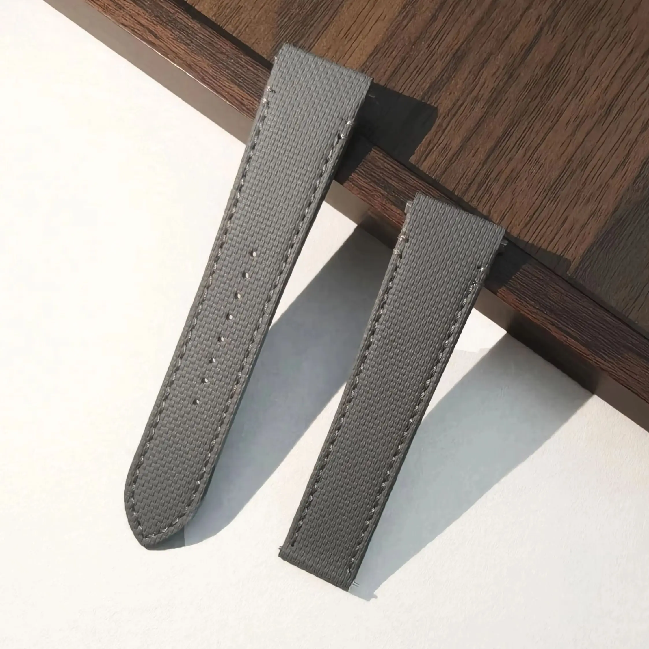 Fit For Cartier Santos Sailcloth FKM Rubber Watch Strap 19mm/21mm L/M Size With New Version Steel End Linking Watch Band