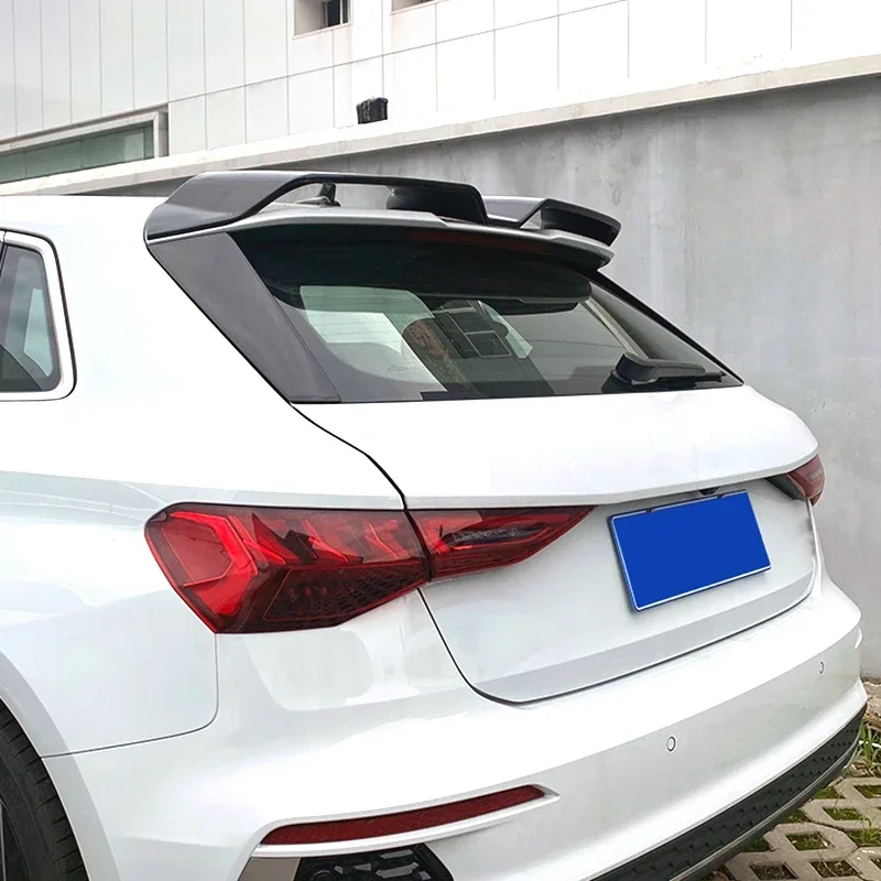 2021 To Up For Audi A3 S3 RS3 8Y Sportback Rear Roof Spoiler Wing Lip Body Kit High Quality ABS Glossy Black Carbon Fiber Look