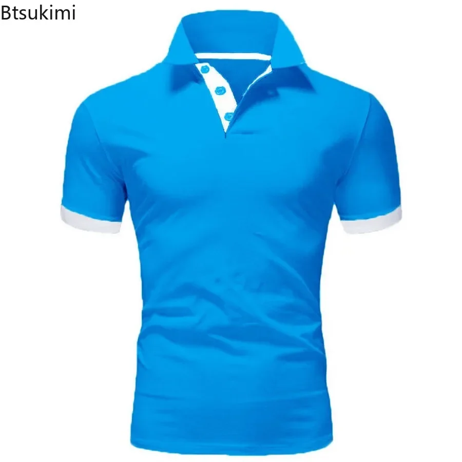 New 2024 Men\'s Summer Polo Shirt Fashion Business Casual T-shirt Breathable Golf Sportwear Short Sleeve Tops for Male Size S-8XL