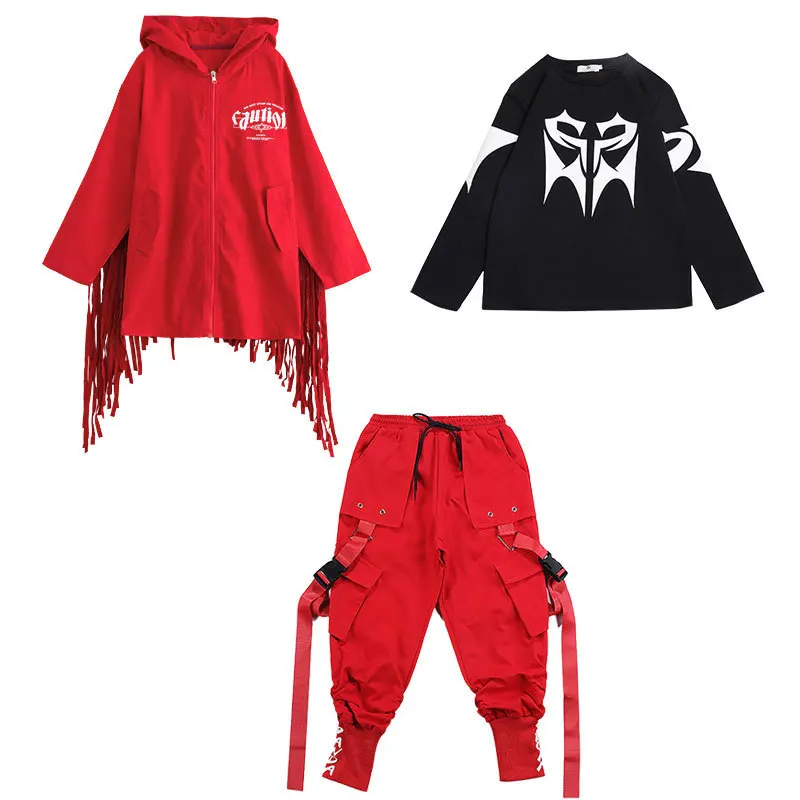 Girls' Group Hip-hop Performance Costumes, Performance T Stage Rehearsals, Girls' Costumes, Boys' Drum Costumes, 8-14 Years Old