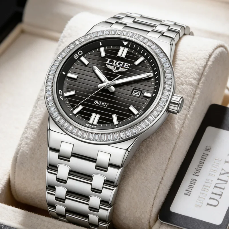 

LIGE лучший бренд класса люкс мужские часы модные деловые кварцевые наручные часы водостойкие светящиеся стальные часы мужские подарки Reloj Hombre
