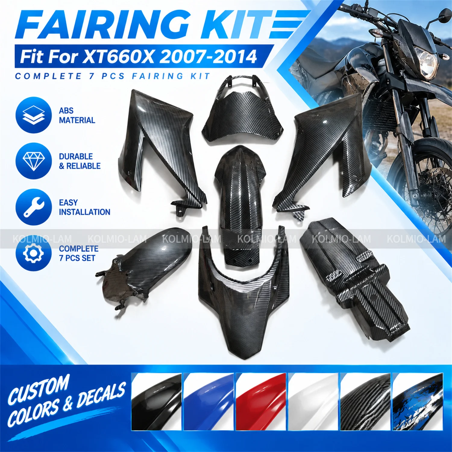 Fit for YAMAHA XT660X 2007 - 2014 XTX660 Motorcycle Bodywork Fairing Kit Set XTX 660 XT 660 X 2008 2009 2010 2011 2012 2013