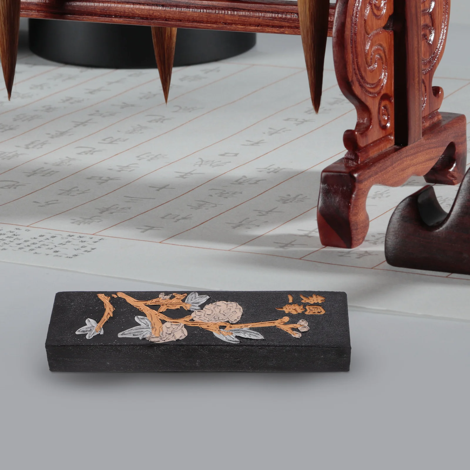 

Ink Stick Traditional Calligraphy Tool Oriental Writing Drawing Black Ink Two Practical Painting Teaching Equipment