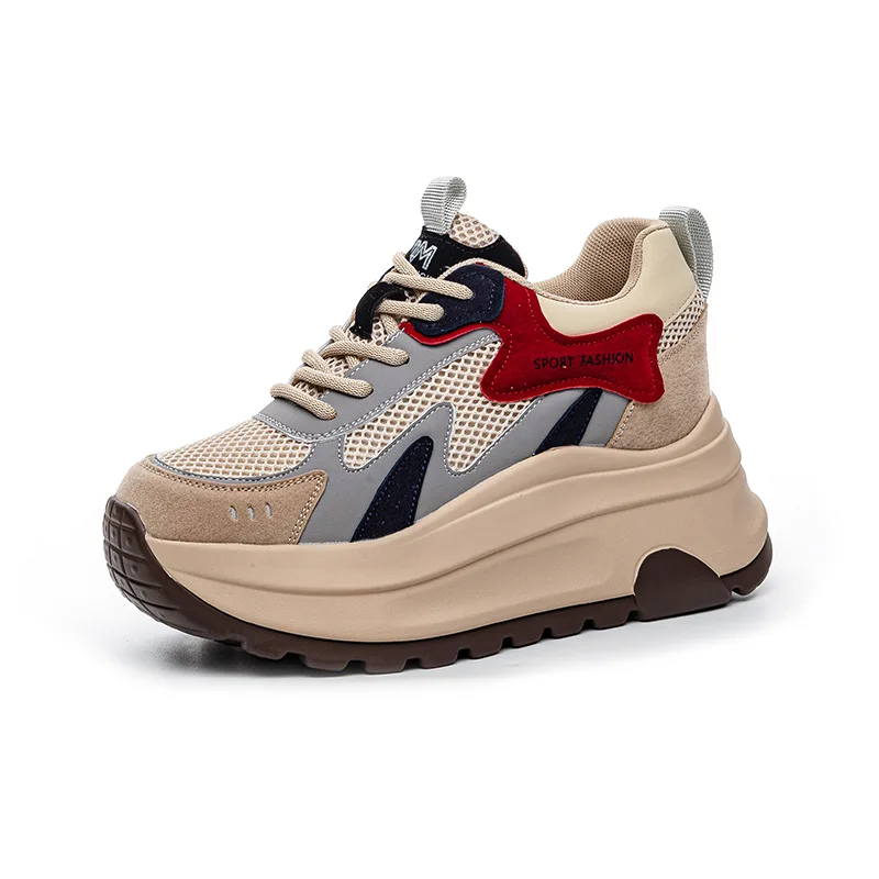 

Fujin 7cm Platform Sneakers Mircofiber Leather Women Casual Shoes Chunky Sneakers for Comfortable Women Walking Shoe Spring Fall