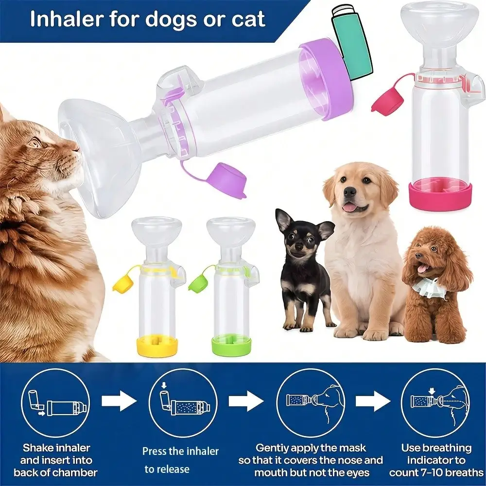 Cat Handheld Atomizer with a Soft Silicone Mask, Comfortable to Wear, Small Size, Easy to Use at Home or When Going Out, and Easier to Rinse.