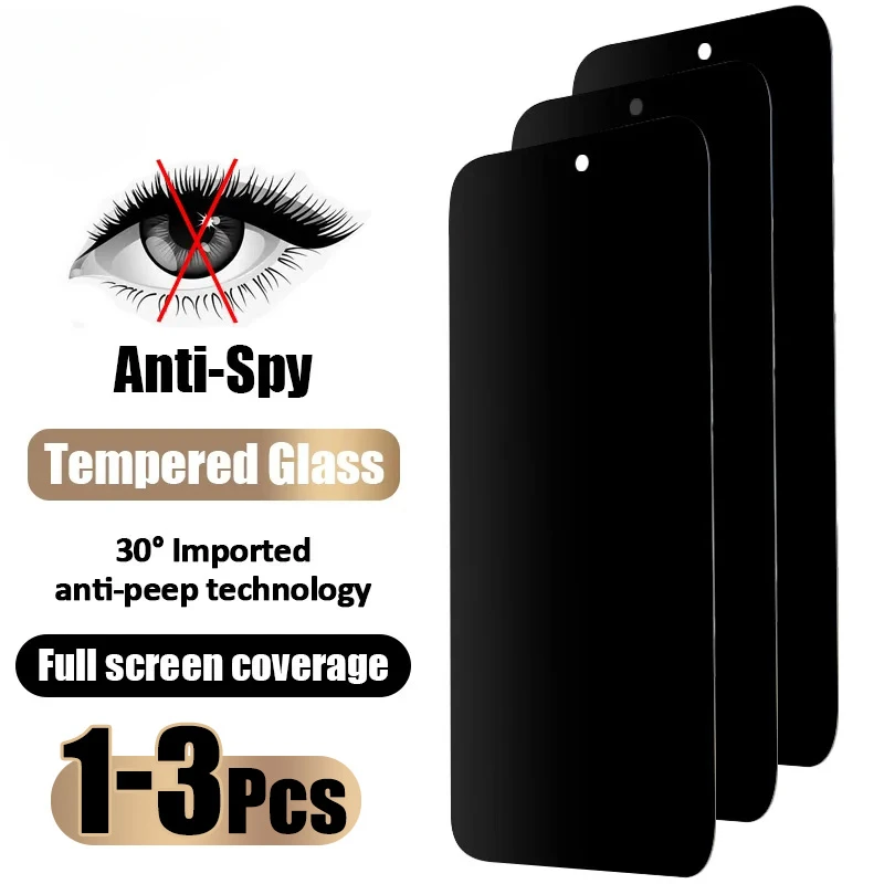 2-3Pcs Anti-spy Tempered Glass For Tecno Pova 6 5 4 Screen Protector For Tecno Camon 30 20 19 18 Premier 18P 18T 17 Pro Glass